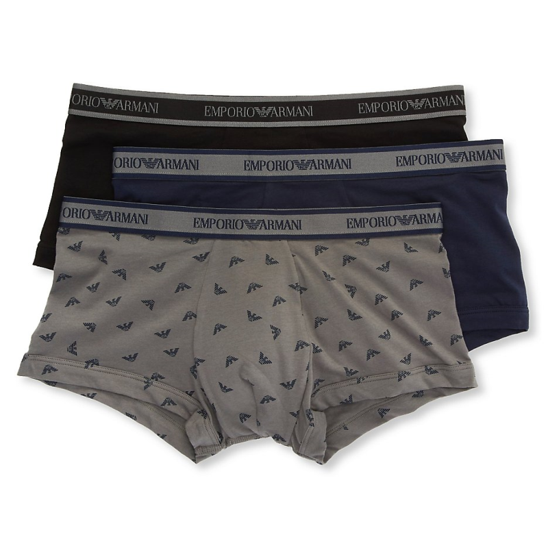 EMPORIO ARMANI/阿玛尼男平角内裤四角短裤头亲肤3条正品2178660