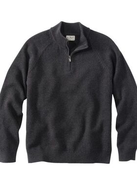 L.L. Bean宾恩毛衣男半高拉链套头针织衫软棉羊绒衫秋冬TA523240