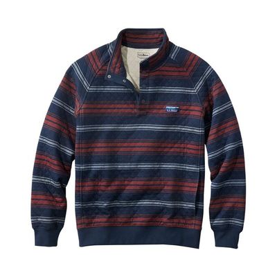 L.L.BEAN宾恩男士卫衣半高领衫套头衫运动衫条纹秋冬季保暖棉质