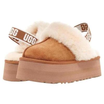 ugg女包头拖鞋厚底翻毛皮正品