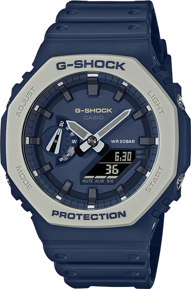 卡西欧男手表casio g-shock蓝色模拟石英防震防水礼物ga2110et-2a