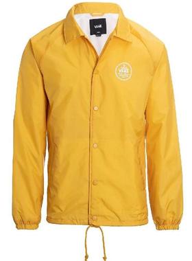 VANS男子夹克Torrey外套纯棉polo领按扣黄色百搭春秋正品VANR316