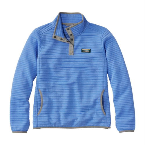 L.L. Bean宾恩女士卫衣户外套头衫长袖T恤立领系扣领日常户外休闲