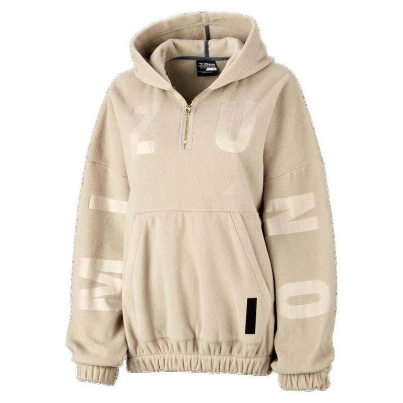 mizuno美津浓女子运动卫衣套头衫立领连帽热身晨跑显瘦正品530137