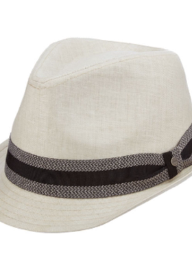 STETSON男帽子礼帽亚麻百搭夏季卷檐休闲舒适经典正品8579764