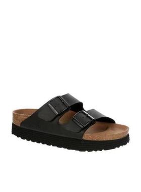 Birkenstock勃肯女夏季凉鞋凉爽圆头橡胶底简约黑厚底250096