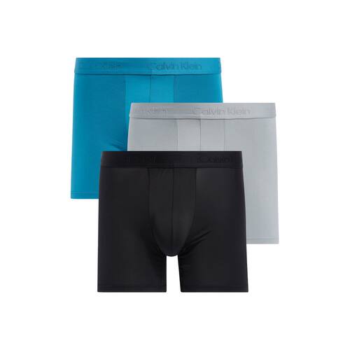 CALVIN KLEIN 男内裤CK平角内裤3条装中腰透气吸湿排汗logo腰带