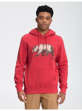 爆款北面The North Face男卫衣红色套头连帽衫小熊春秋NF0A532A