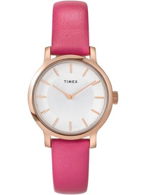 Timex/天美时女士手表玫粉色31mm皮革表带腕表女款礼物TW2W54700