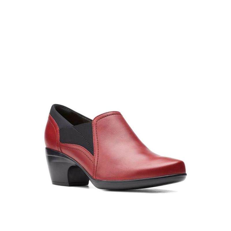 clarks其乐女鞋皮鞋高跟鞋粗跟真皮春秋一脚蹬圆头正品11875397