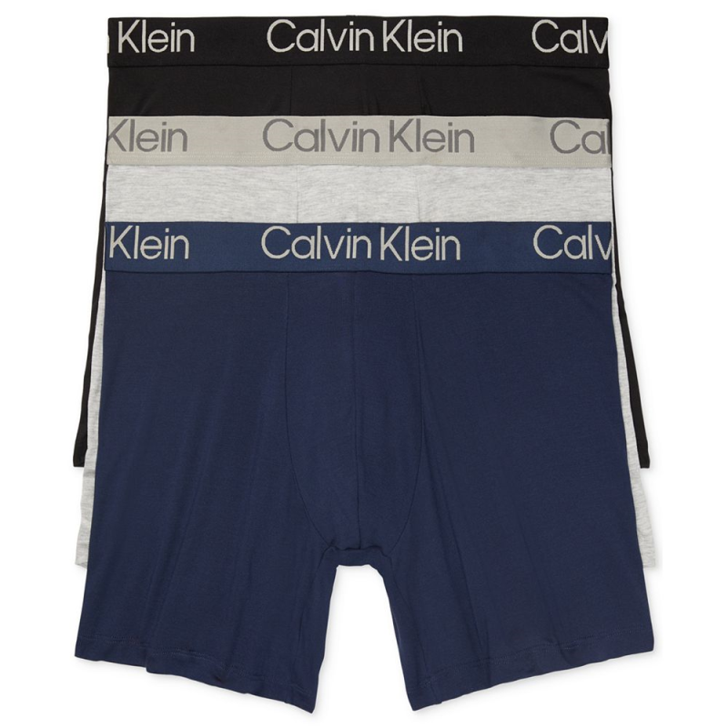 Calvin Klein/凯文克莱男士平角内裤3条装柔软现代莫代尔简洁舒适