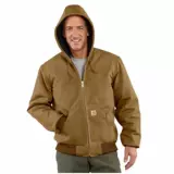 Carhartt Мужская рабочая куртка Carhartt Detroit, основная куртка с капюшоном, утепленная осенне-зимняя парусиновая куртка 106673