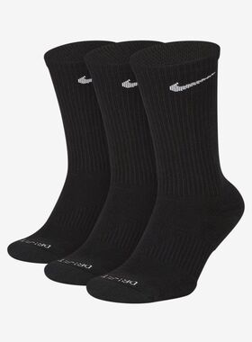 Nike耐克男女袜运动袜3双装高筒短筒训练袜吸汗透气正品SX6888