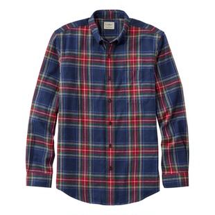 Bean宾恩男士 商务休闲男装 衬衫 柔软透气春秋季 法兰绒格子衫 L.L.