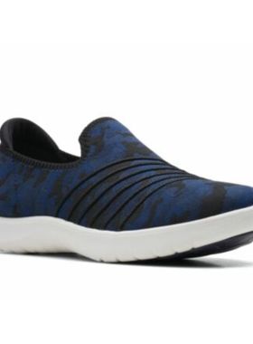 Clarks其乐女士Adella 蓝色纺织休闲便鞋春秋休闲单鞋通勤简约