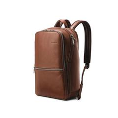 Samsonite/新秀丽男大号皮质双肩包背包时尚棕色电脑正品10154910