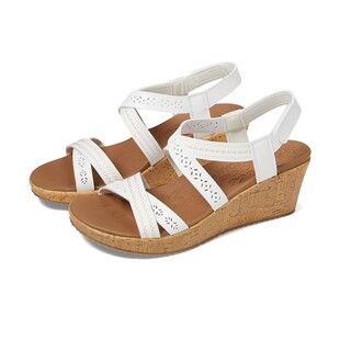 Skechers/斯凯奇女凉鞋外穿坡跟波西米亚风露趾夏时尚防滑9850375