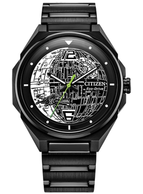 西铁城Citizen手表太阳能星球大战星2黑色离子镀男款正品15810178