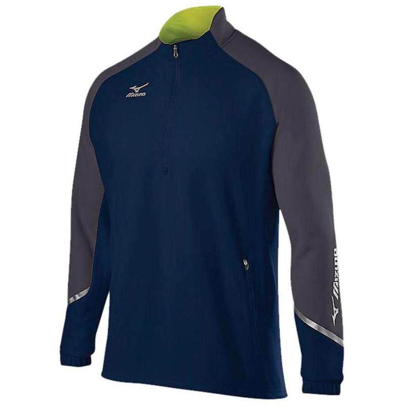 mizuno/美津浓男运动t恤春秋长袖轻便透气半拉链套头正品14746156