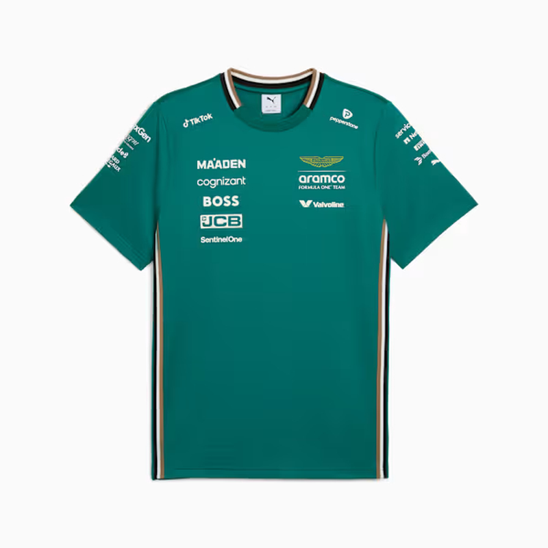PUMA彪马x 阿斯顿·马丁阿美 F1®车队男士T恤复刻版球服运动短袖
