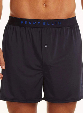 Perry Ellis男内裤高腰宽松格纹四角柔软舒适休闲正品H300027