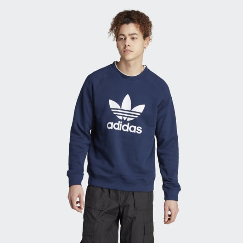 Adidas/阿迪达斯男士经典三叶草圆领运动衫毛圈布套头卫衣IM4502