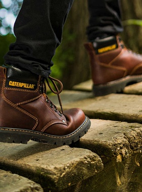CAT卡特男靴户外靴登山徒步高帮防滑工装靴防水春秋踢不烂15962M