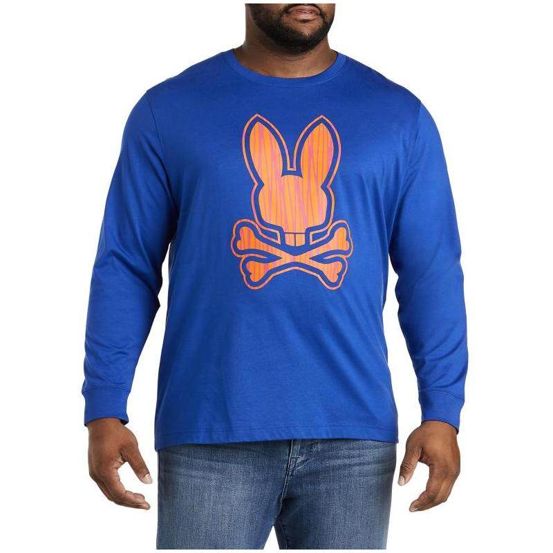 psycho bunny男t恤长袖比马棉兔子图案欧美潮流设计感正品b7471