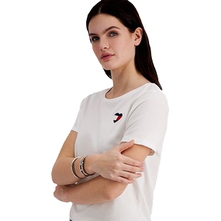 TOMMY HILFIGER汤米女士短袖T恤心形logo刺绣夏时尚百搭舒适休闲