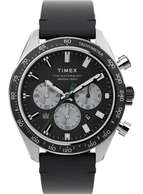 Timex/天美时男士手表石英表皮革表带41mm商务100米防水TW2V42500