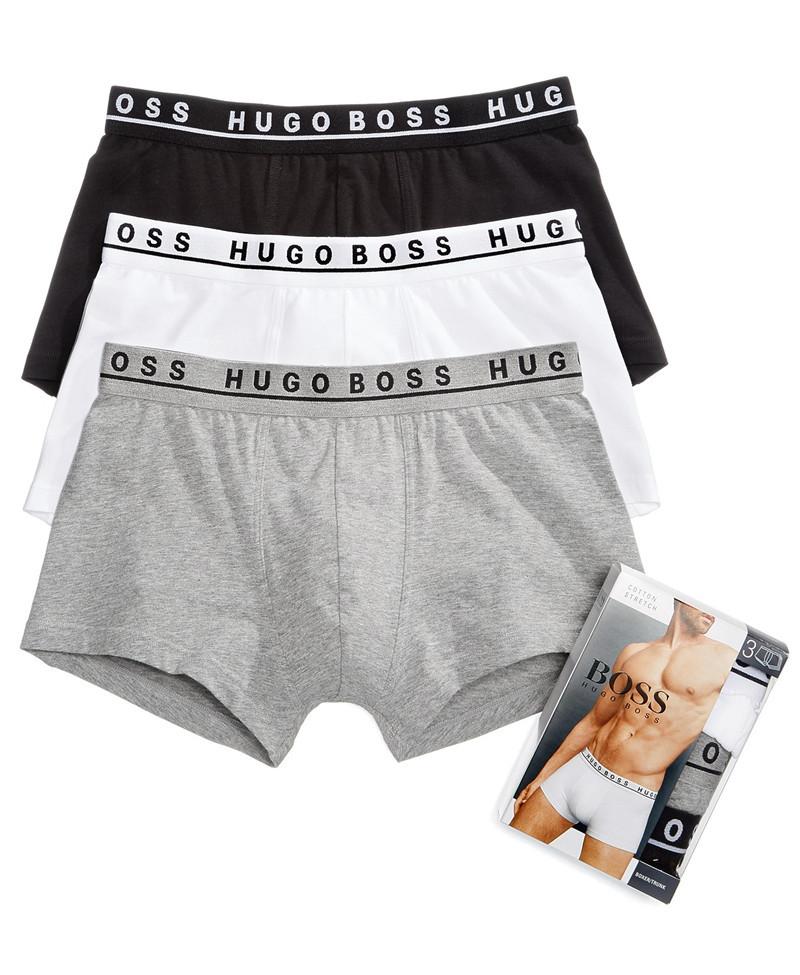 Hugo Boss男内裤平角3条棉弹舒适亲肤棉弹送礼物爸爸正品50325403