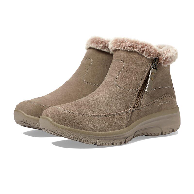 Skechers/斯凯奇女鞋棉鞋拉链冬季保暖中筒靴户外雪地棉增高靴子