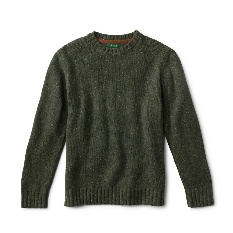 ORVIS男士毛衣套头衫针织衫羔羊毛粗花纱线防寒保暖圆领秋冬2M7R