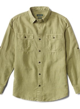 ORVIS男衬衫方领长袖春夏简约经典柔软百搭吸湿排汗运动休闲3HYM