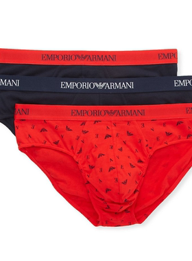 EMPORIO ARMANI/阿玛尼男子三角内裤短裤春夏纯棉3条2596915