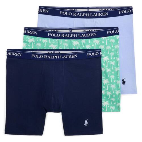 POLO RALPH LAUREN拉夫劳伦男士平角内裤弹性腰带棉质吸汗3件装