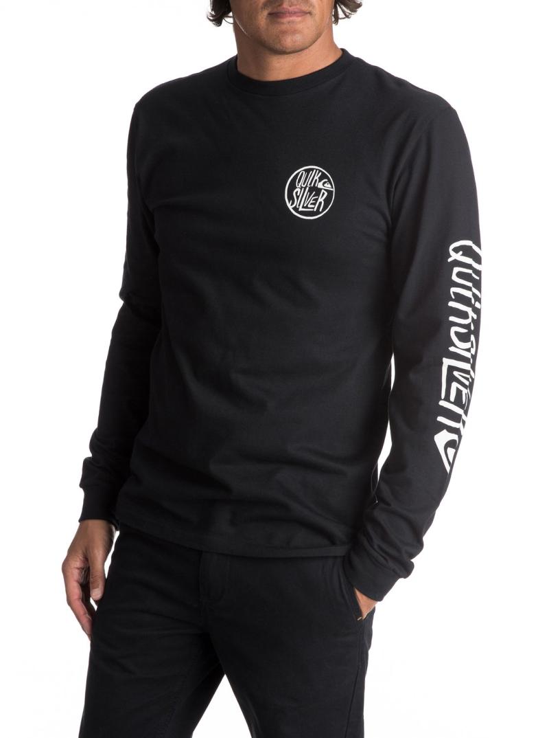 Quiksilver男T恤圆领长袖纯棉黑色休闲时尚美国直邮Q250I