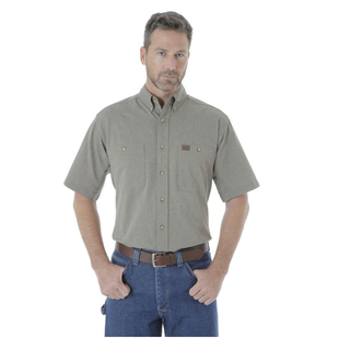 Wrangler/威格短袖衬衫男装扣领纯色舒适美国直邮3W531DO