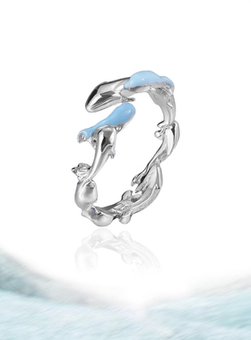 锦鲤滴胶戒指冷淡风S925纯银小众气质高级感戒指