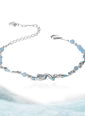 锦鲤滴胶手链冷淡风S925纯银小众百搭高级感手链