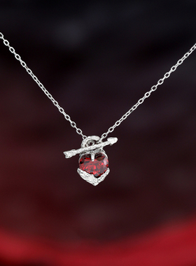 丘比特爱心项链原创纯银S925简约心形锆石锁骨链情人节