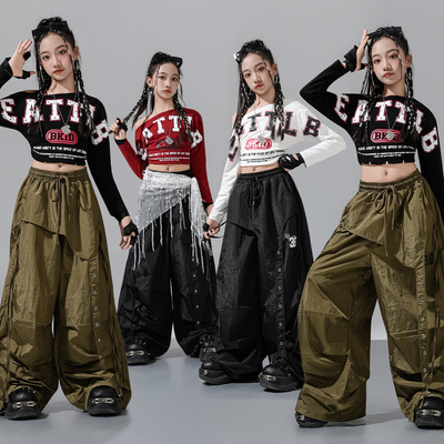 女童爵士舞服美式复古字母