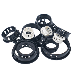 伊莱科SB塑料扣式护线圈尼龙护线套出线环开孔电线保护线套密封圈