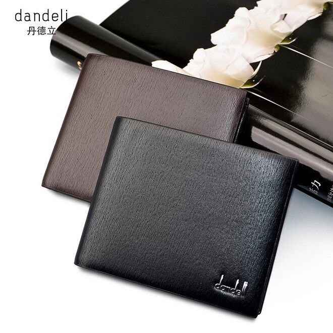 丹德立男士横款钱包短款青年学生送男生朋友生日礼物皮夹钞票夹男