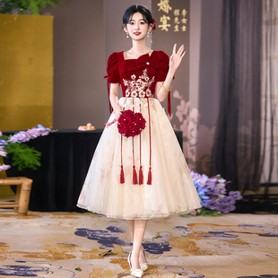 大码敬酒服新娘2026新款胖mm夏季订婚结婚礼服女高级感婚礼轻奢服