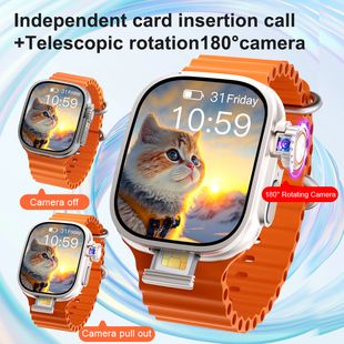 海外版 真曲面智能手表S10可插卡华强北抽拉像头wifi定位 首款