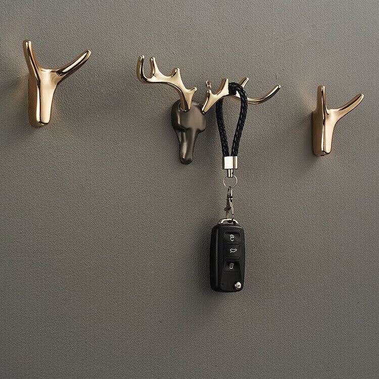 创意牛角挂钩衣柜挂衣钩壁挂装饰玄关衣服进门鞋柜格栅板衣帽挂钩