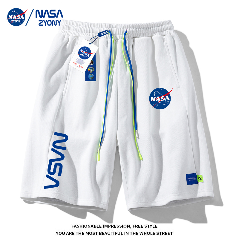 NASA 联名2022夏季哆啦印花情侣宽松休闲运动五分短裤男女潮