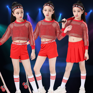 六一儿童爵士舞演出服女童现代舞街舞表演服装幼儿亮片啦啦操女童