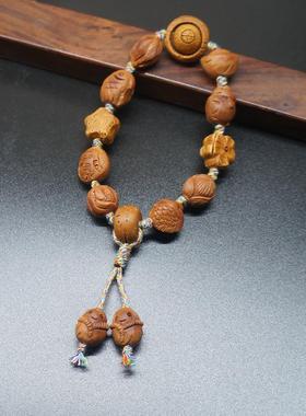 桃核多宝手串情侣款平安转运手链